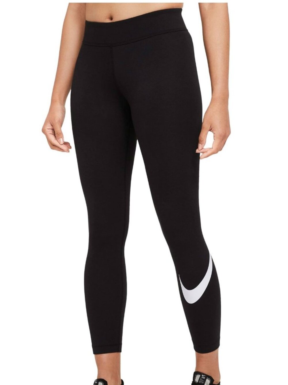 Nike Woman's Swoosh Running Pants Mid Rise, Black Large NWT